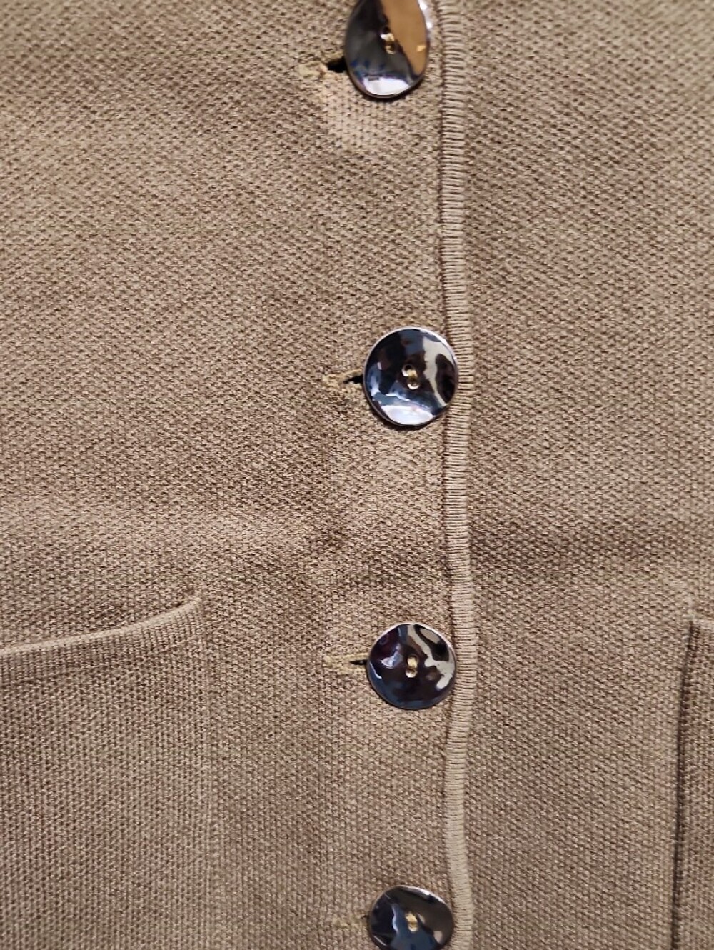 Zara Women's Caramel Button-Front Knit Vest - Picture 2 of 4